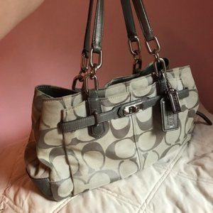 Coach shoulder purse - Gray/Fabric/Classic Pattern